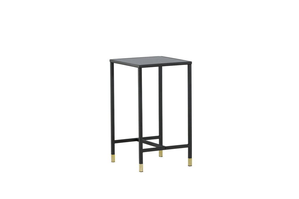Dipp kvadratiskt sängbord 40x40x70 cm svart/guldfärgat glas och stål