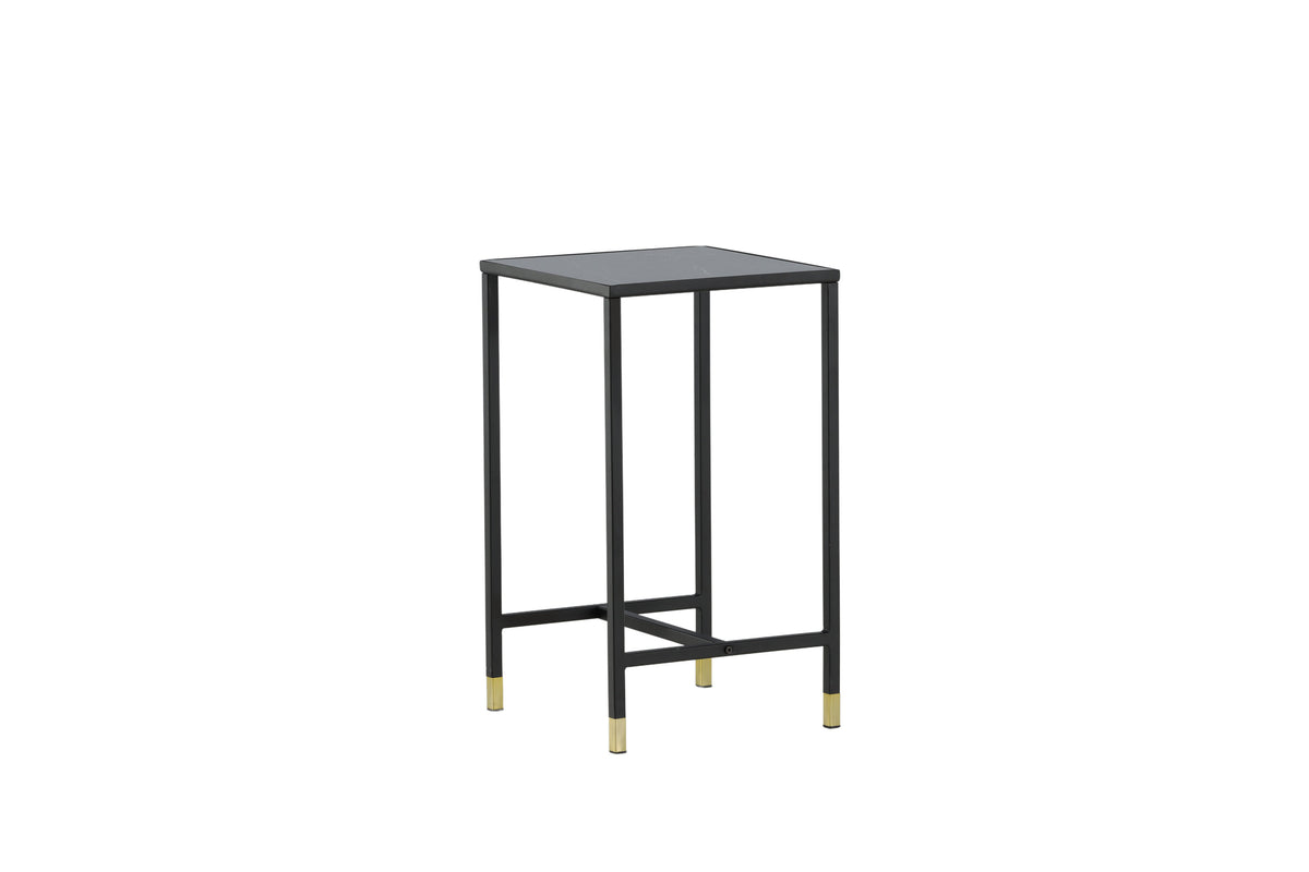 Dipp kvadratiskt sängbord 40x40x70 cm svart/guldfärgat glas och stål