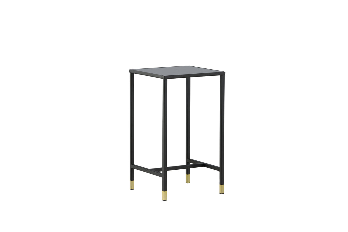 Dipp kvadratiskt sängbord 40x40x70 cm svart/guldfärgat glas och stål