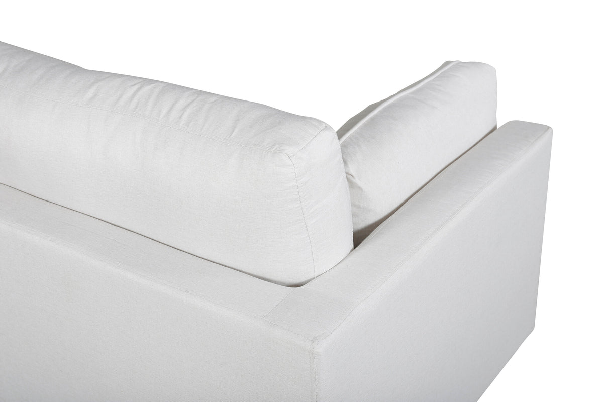 Boom 3-sitssoffa ljusbeige tyg och svart stål