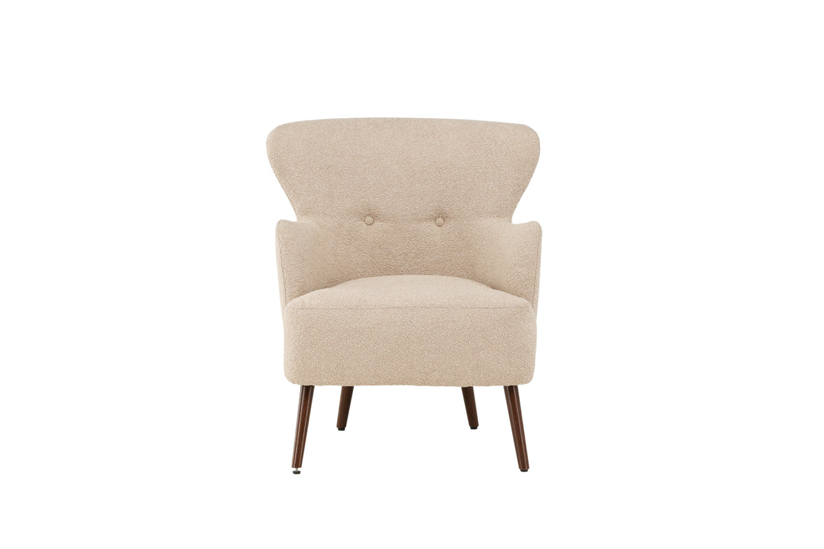 Lincoln fåtölj valnötsbrun/beige bouclé