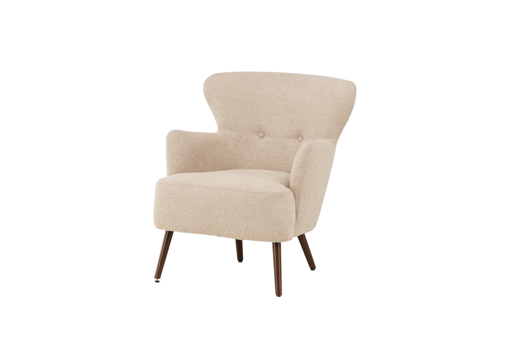 Lincoln fåtölj valnötsbrun/beige bouclé