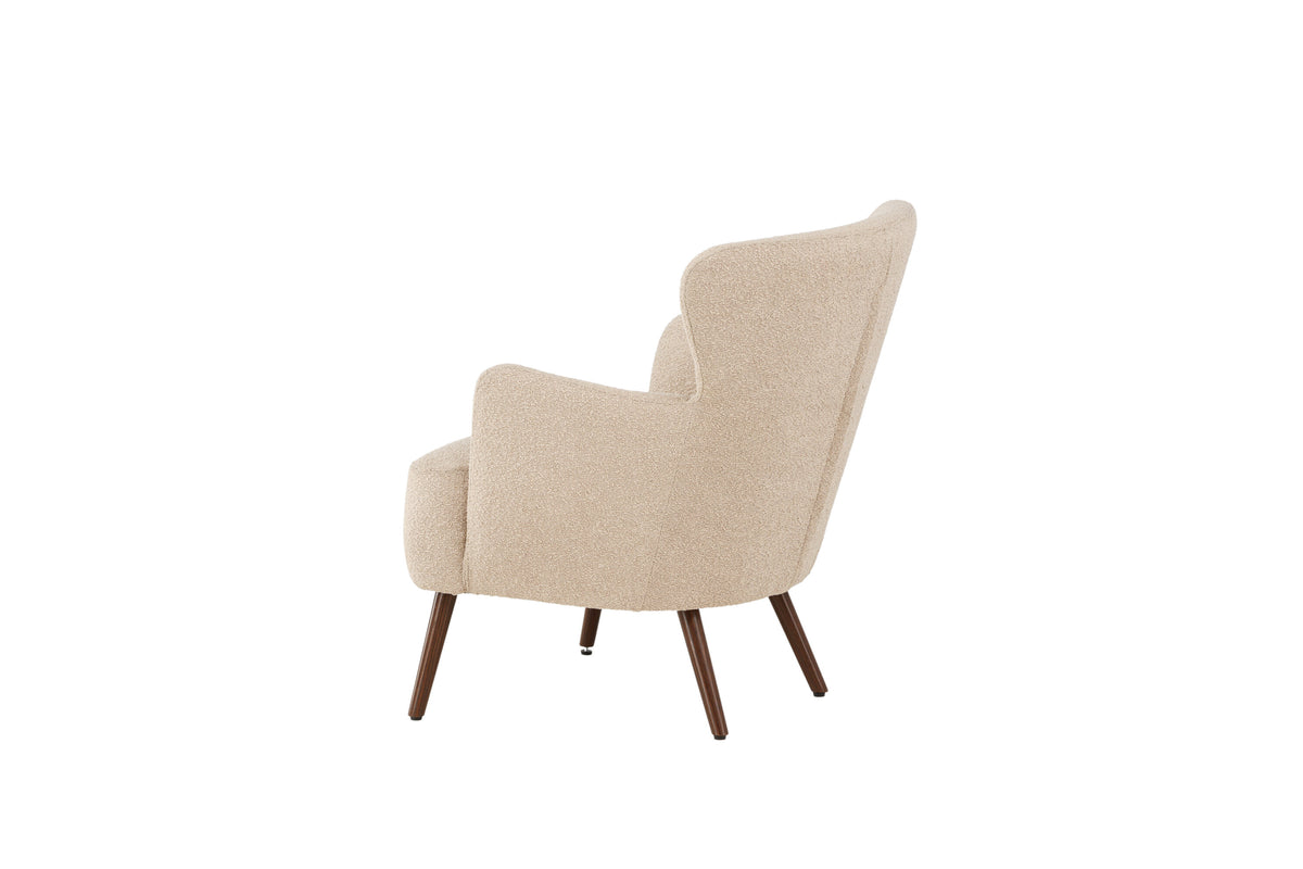 Lincoln fåtölj valnötsbrun/beige bouclé