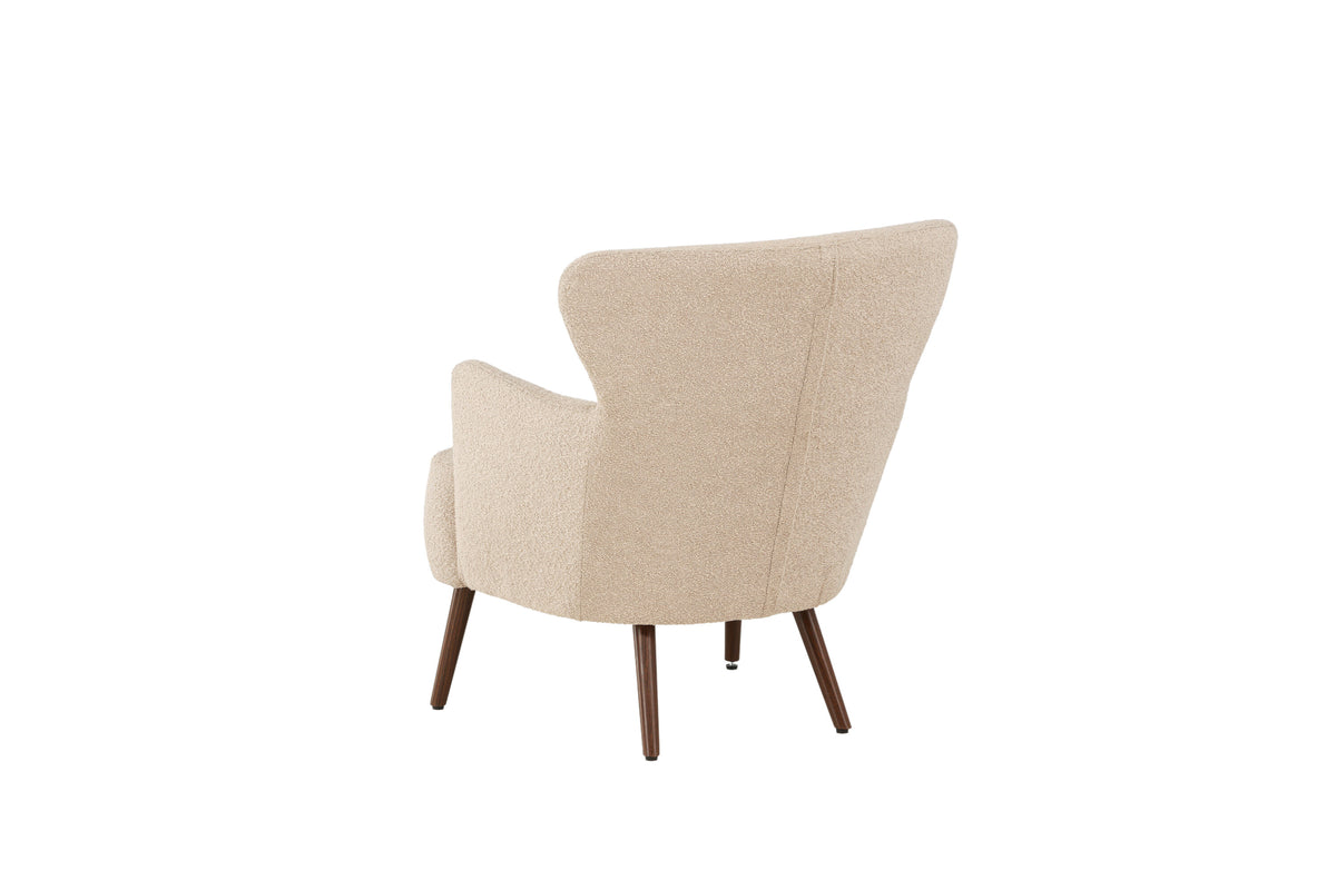 Lincoln fåtölj valnötsbrun/beige bouclé