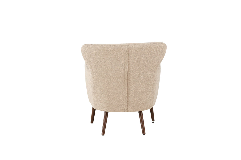 Lincoln fåtölj valnötsbrun/beige bouclé