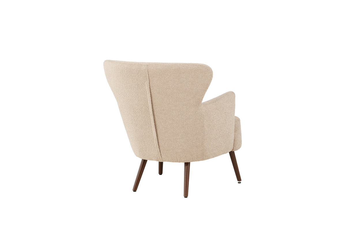 Lincoln fåtölj valnötsbrun/beige bouclé
