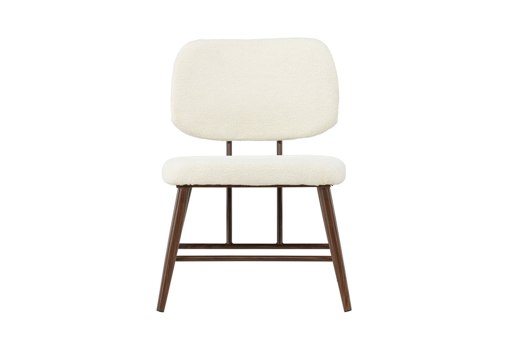 Midland vilfåtölj brun/vit bouclé