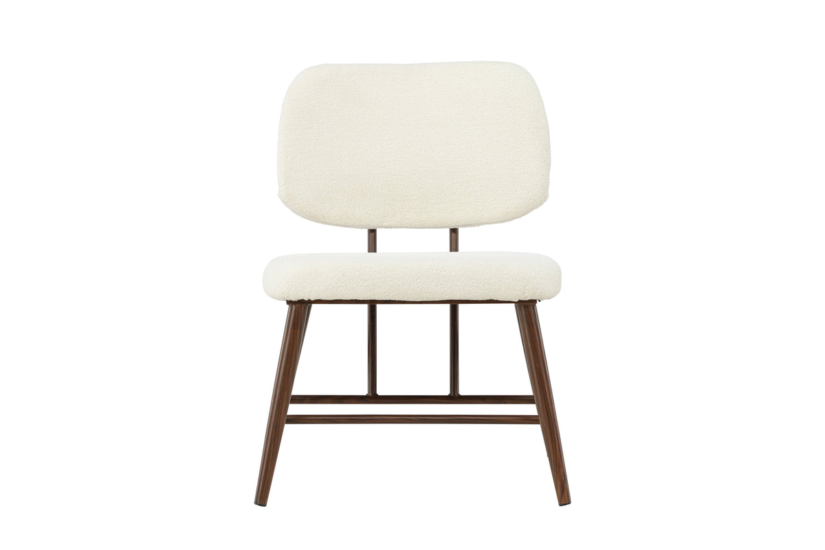 Midland vilfåtölj brun/vit bouclé