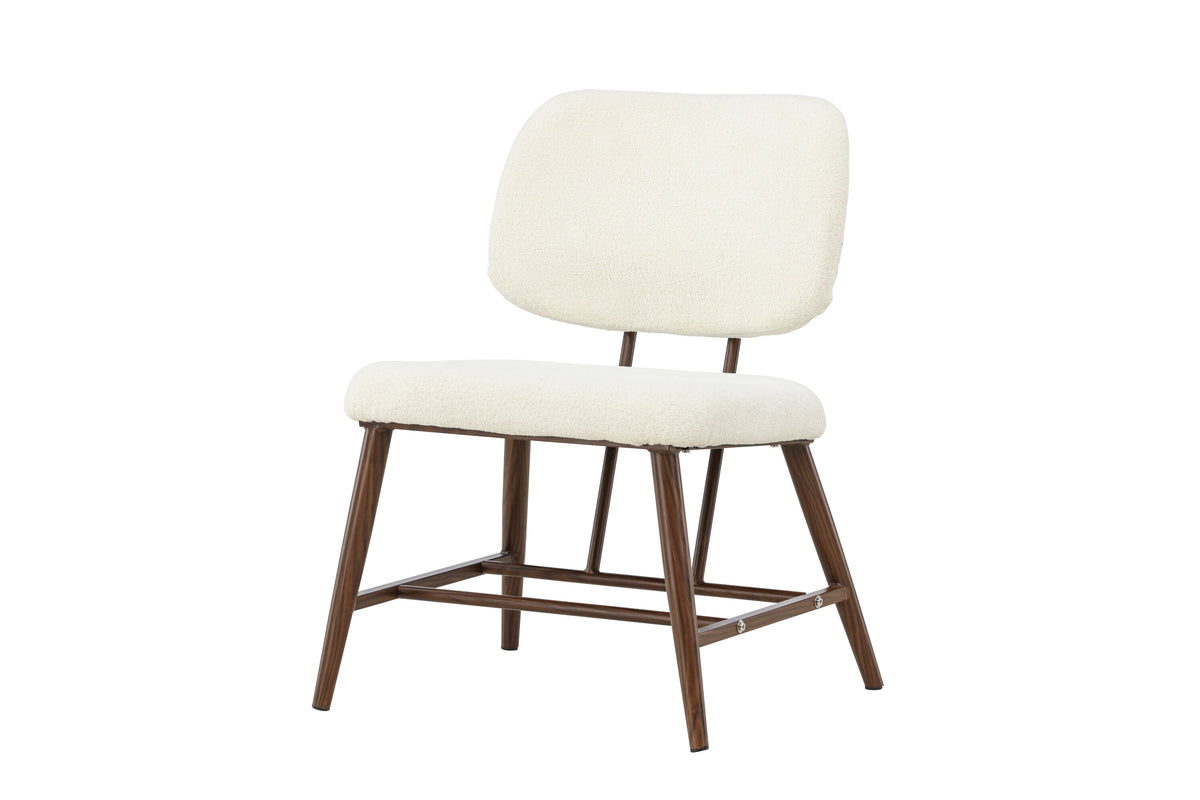 Midland vilfåtölj brun/vit bouclé