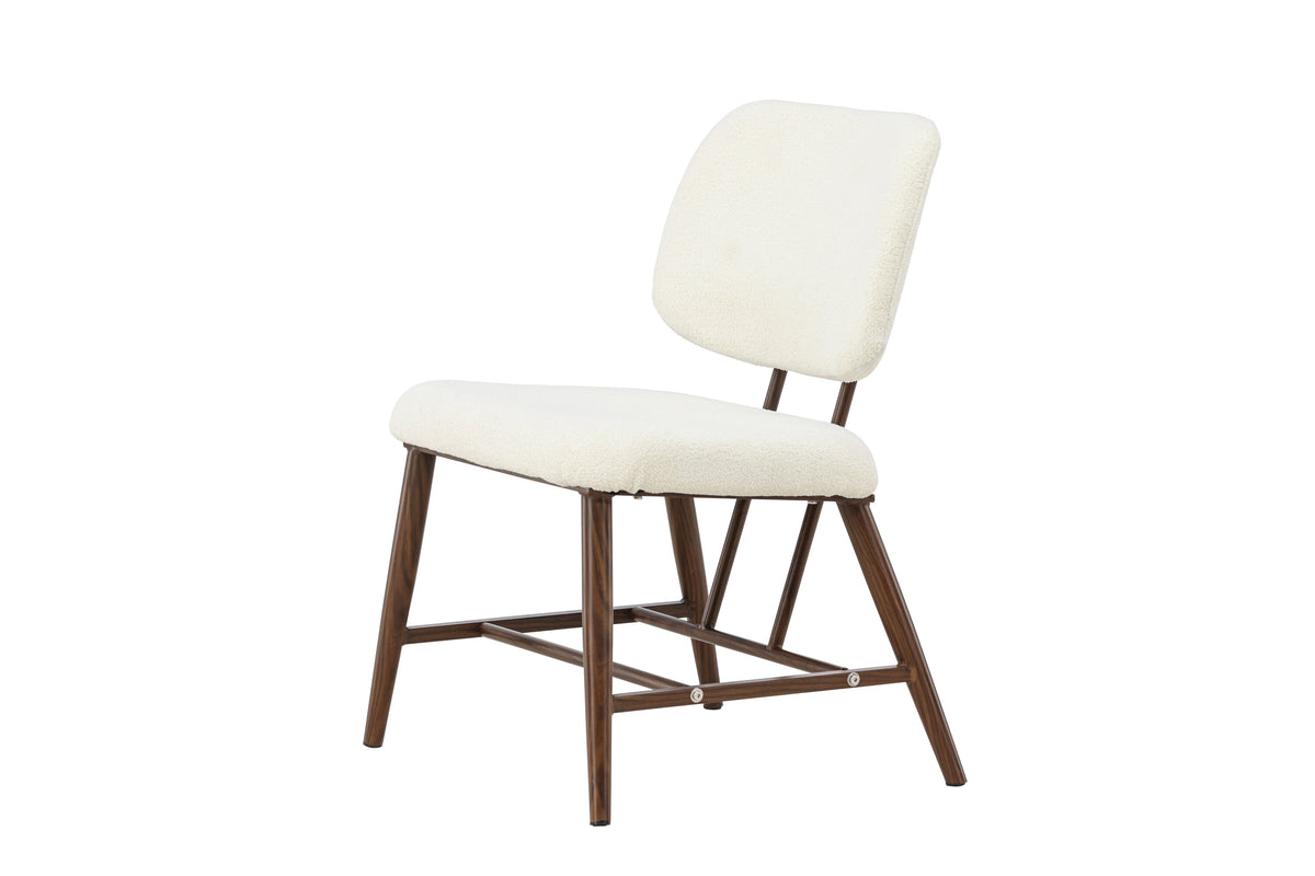 Midland vilfåtölj brun/vit bouclé