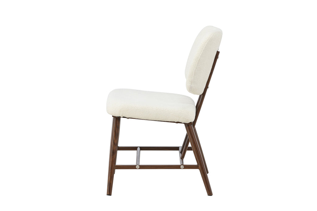 Midland vilfåtölj brun/vit bouclé