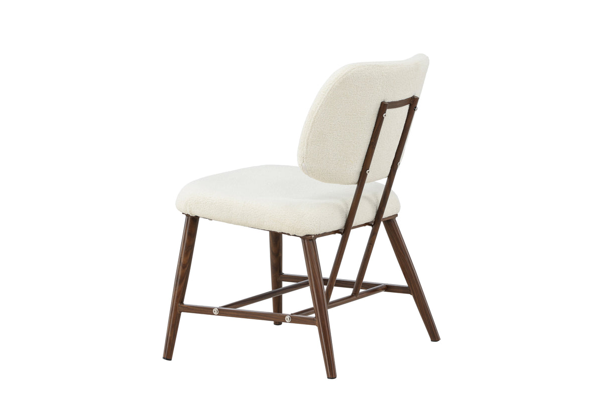 Midland vilfåtölj brun/vit bouclé