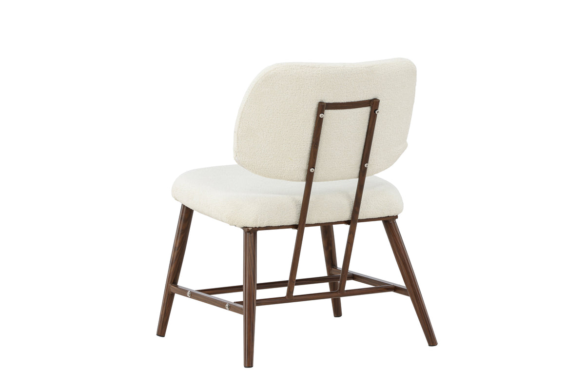 Midland vilfåtölj brun/vit bouclé