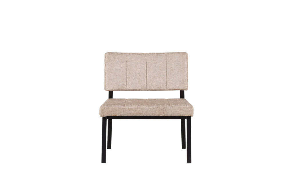 Monett fåtölj 2-pack beige sammet och svart stål