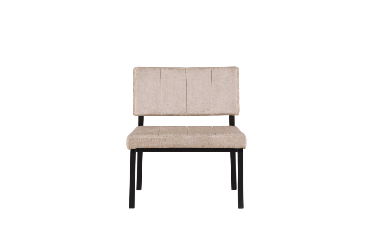 Monett fåtölj 2-pack beige sammet och svart stål