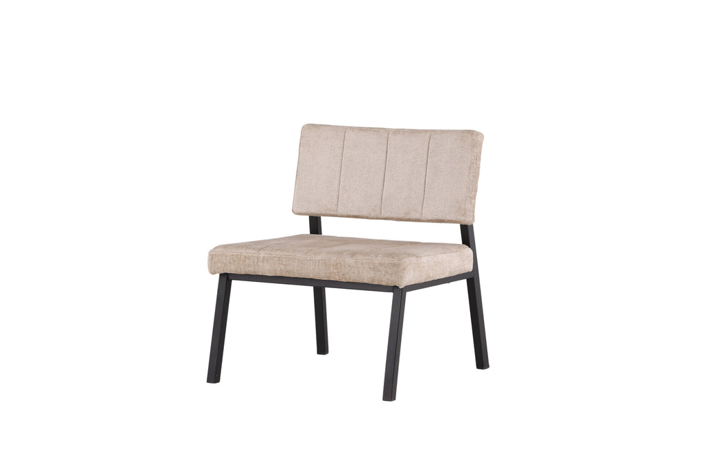Monett fåtölj 2-pack beige sammet och svart stål
