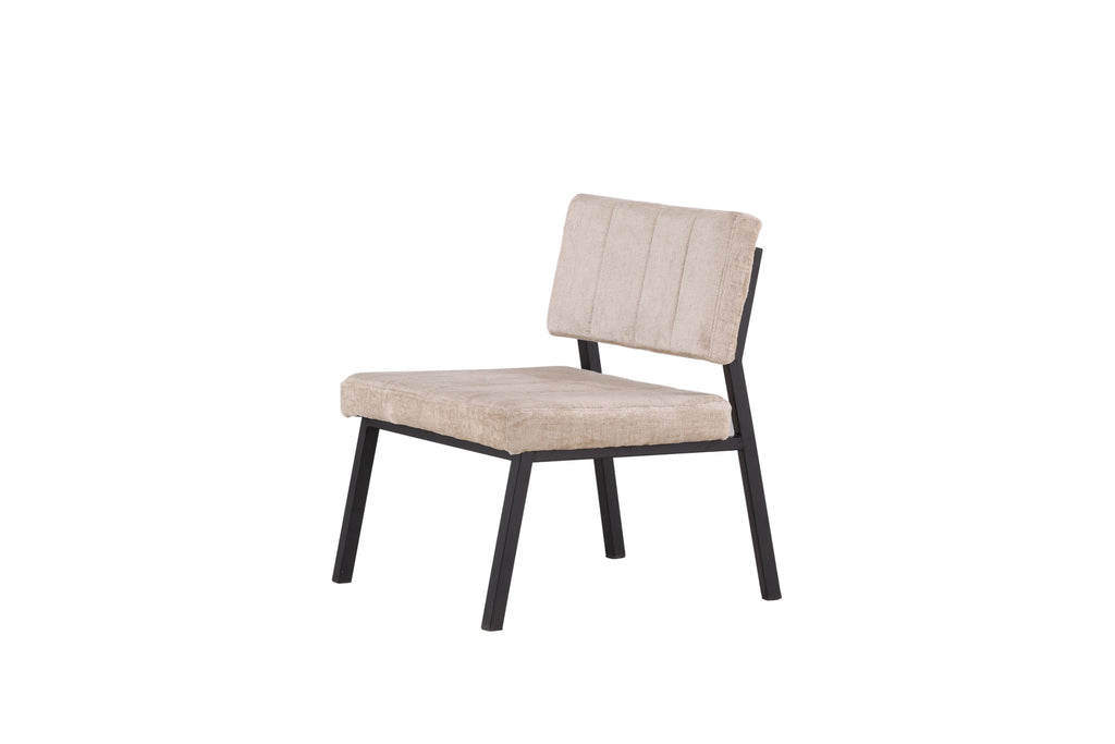 Monett fåtölj 2-pack beige sammet och svart stål