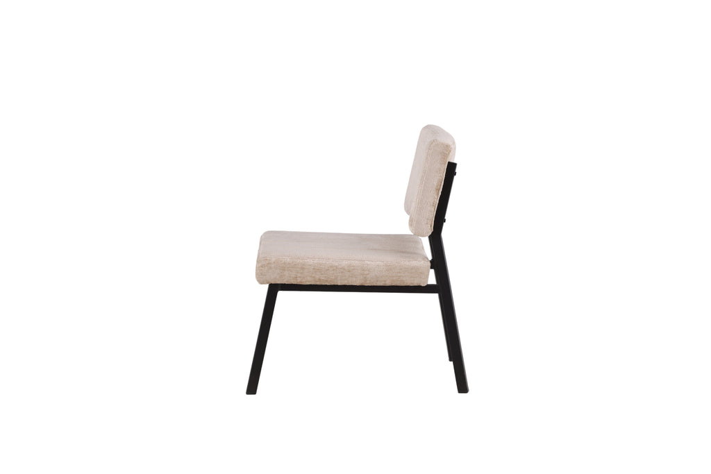 Monett fåtölj 2-pack beige sammet och svart stål
