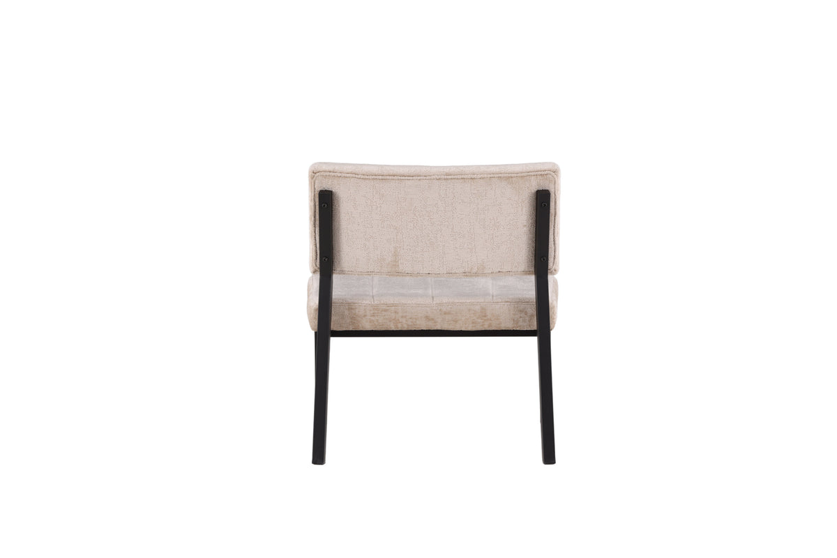 Monett fåtölj 2-pack beige sammet och svart stål