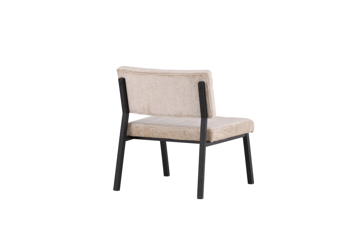 Monett fåtölj 2-pack beige sammet och svart stål
