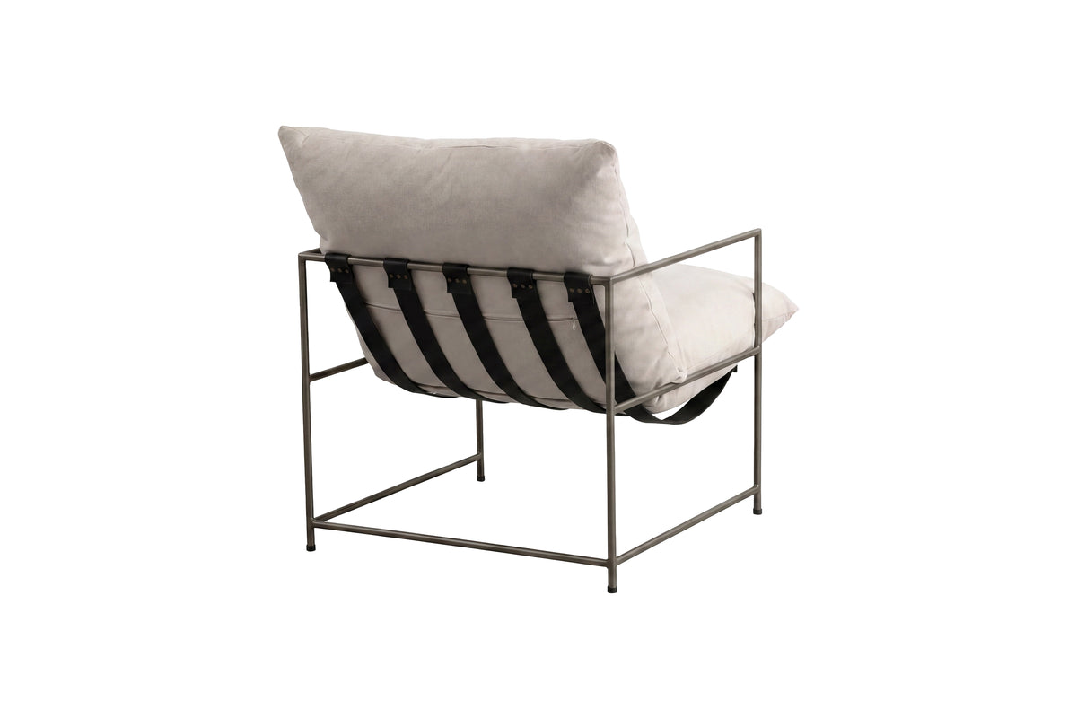 Sedalia fåtölj beige med bronsfärgad stomme