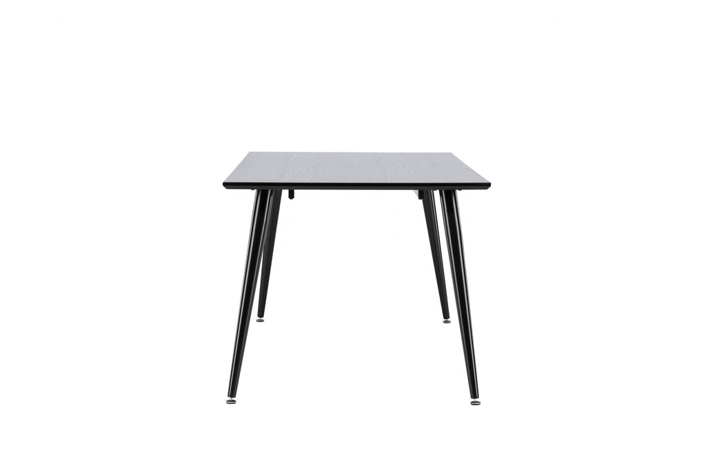 Dipp matbord 180x90 cm svart faner med svarta ben