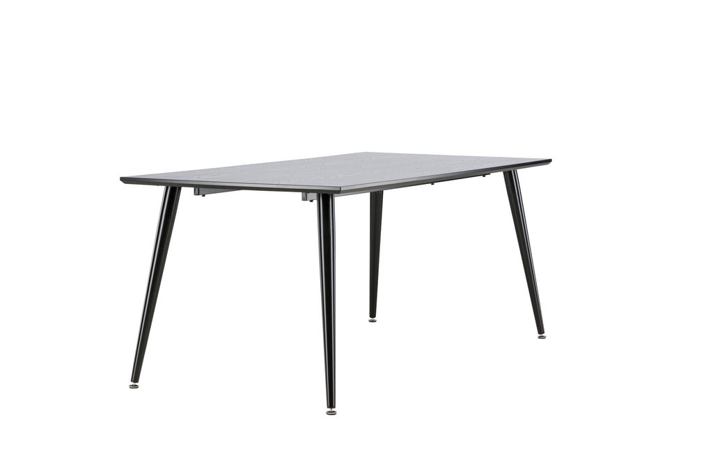 Dipp matbord 180x90 cm svart faner med svarta ben