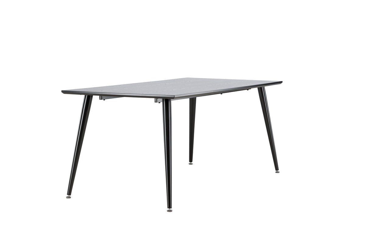 Dipp matbord 180x90 cm svart faner med svarta ben