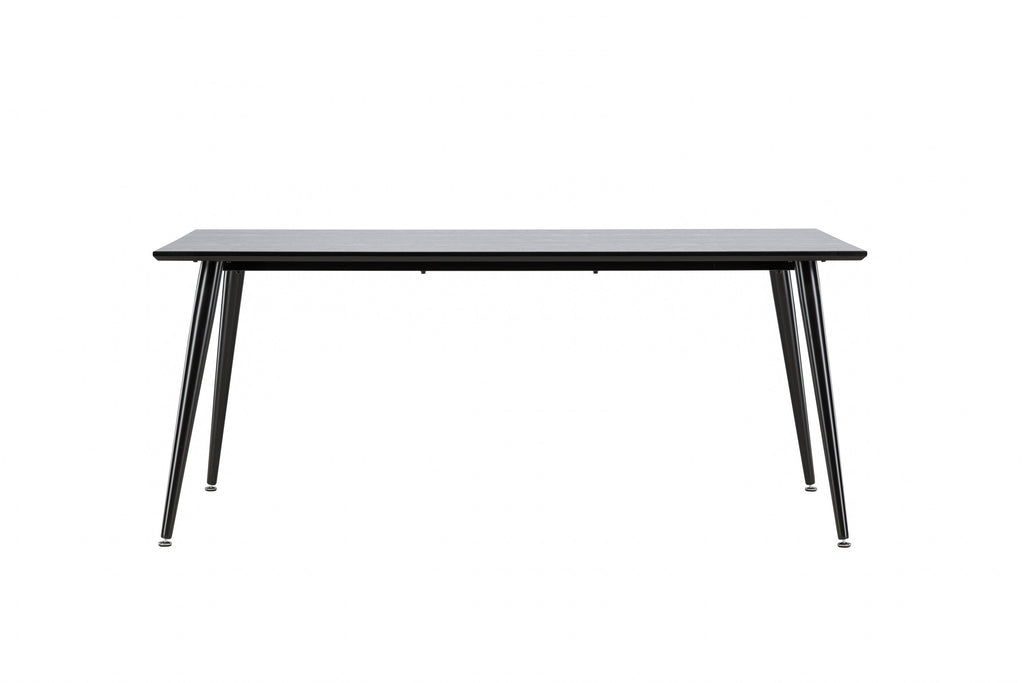 Dipp matbord 180x90 cm svart faner med svarta ben