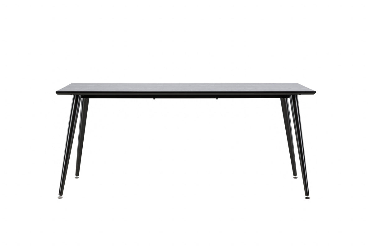 Dipp matbord 180x90 cm svart faner med svarta ben