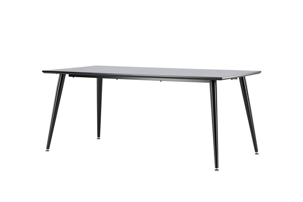 Dipp matbord 180x90 cm svart faner med svarta ben