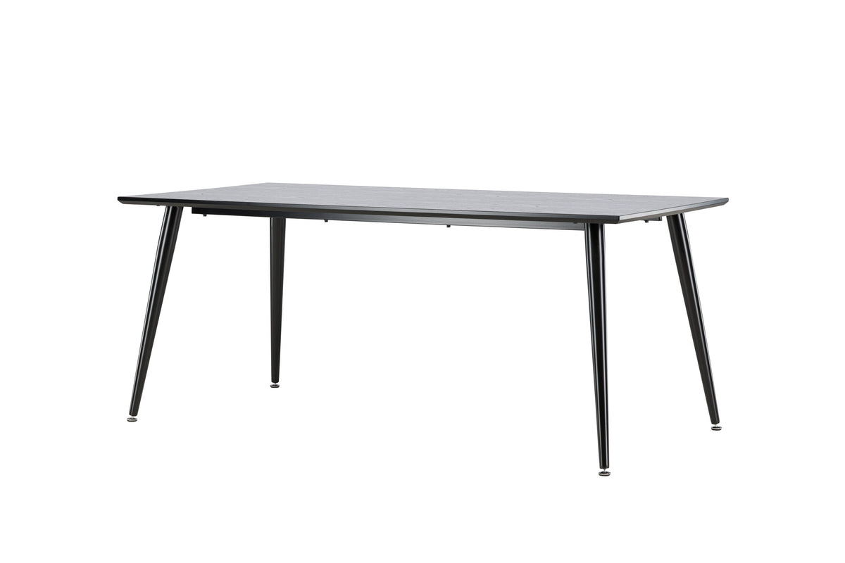 Dipp matbord 180x90 cm svart faner med svarta ben