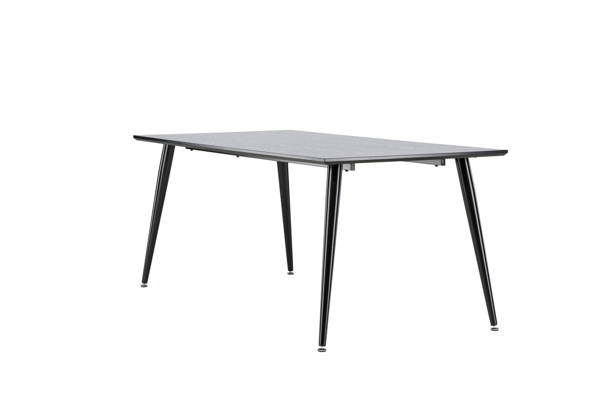 Dipp matbord 180x90 cm svart faner med svarta ben