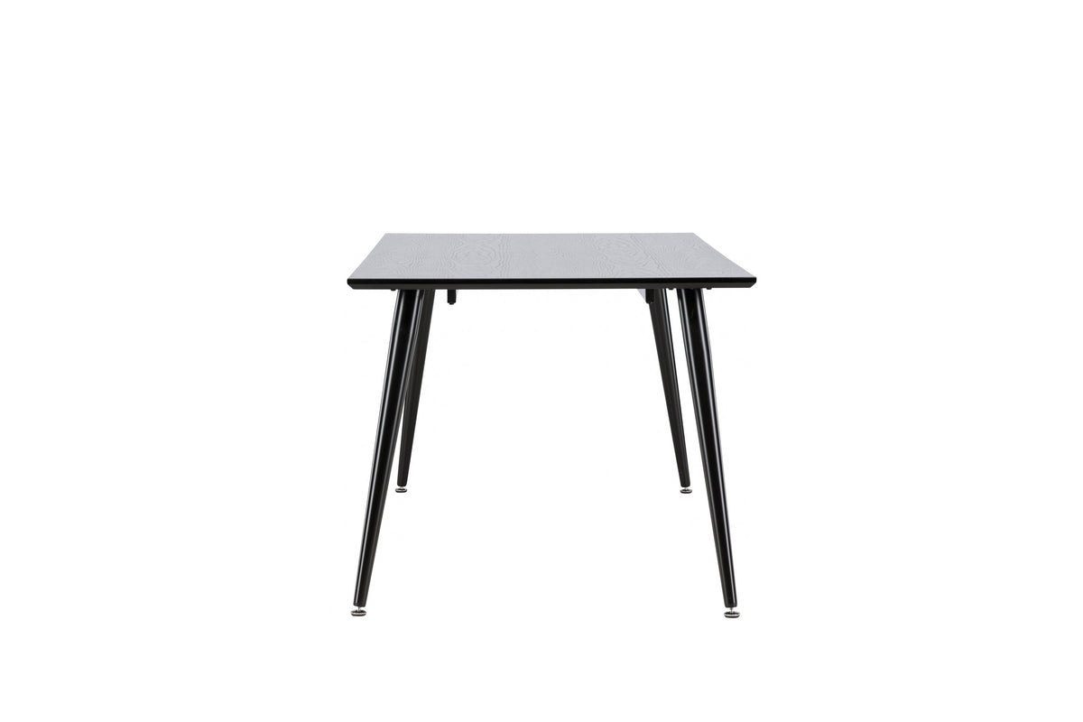 Dipp matbord 180x90 cm svart faner med svarta ben