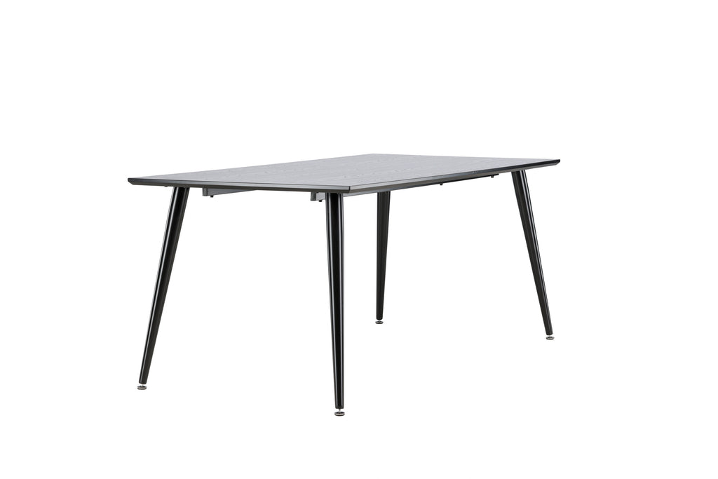 Dipp matbord 180x90 cm svart faner med svarta ben