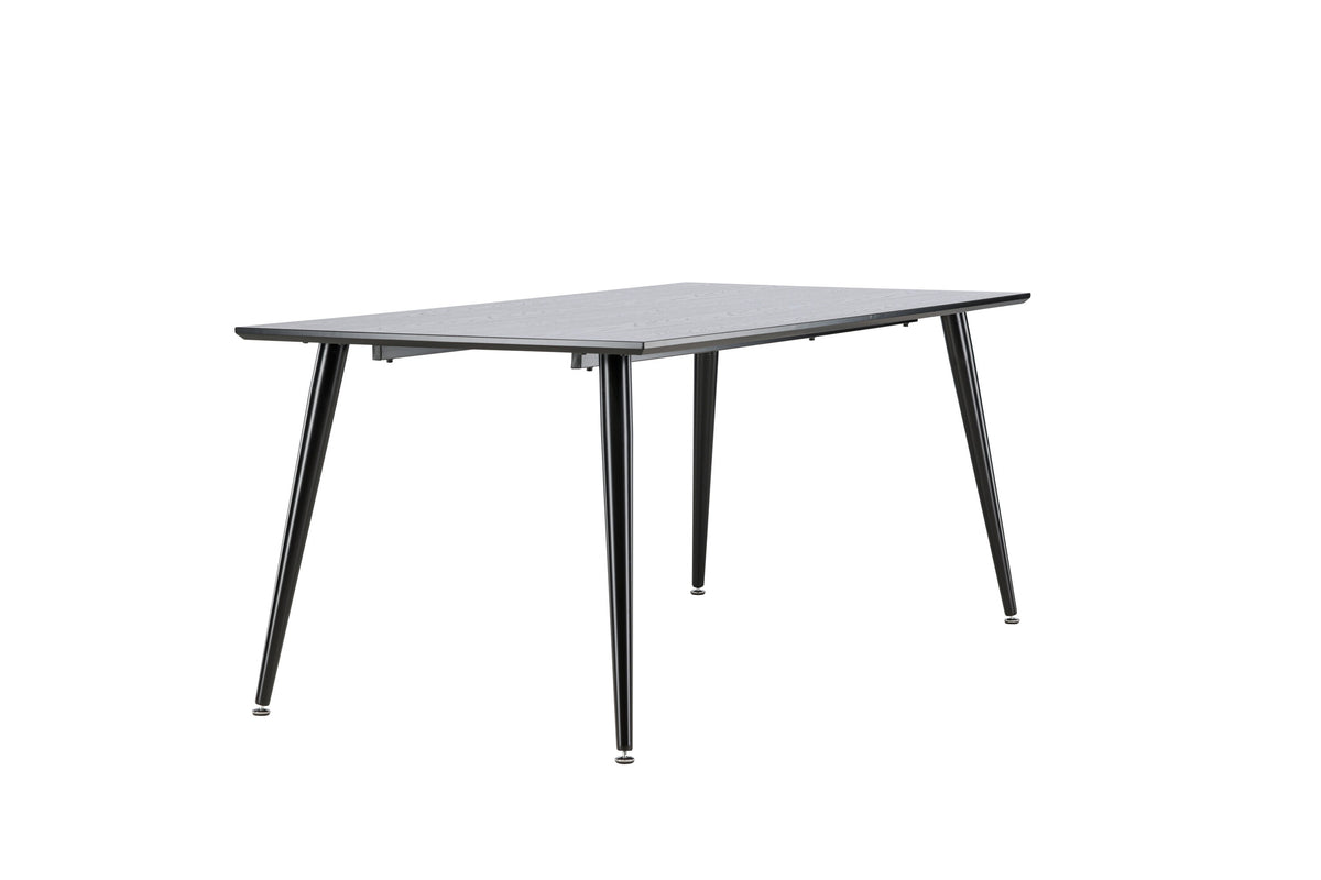 Dipp matbord 180x90 cm svart faner med svarta ben