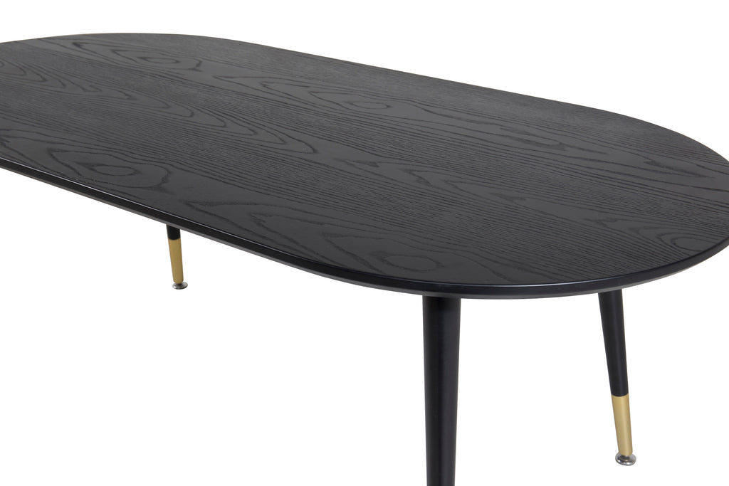 Dipp soffbord svart faner med svarta ben och mässingsdetaljer