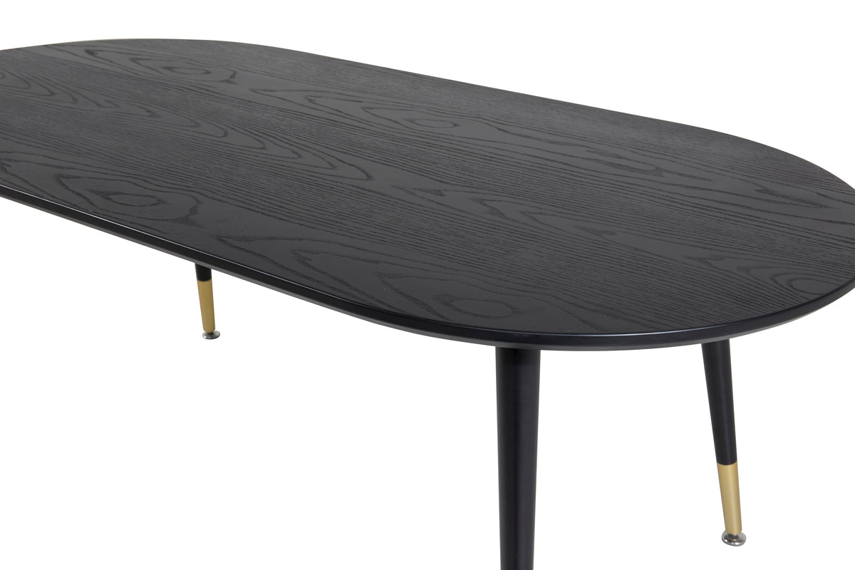 Dipp soffbord svart faner med svarta ben och mässingsdetaljer