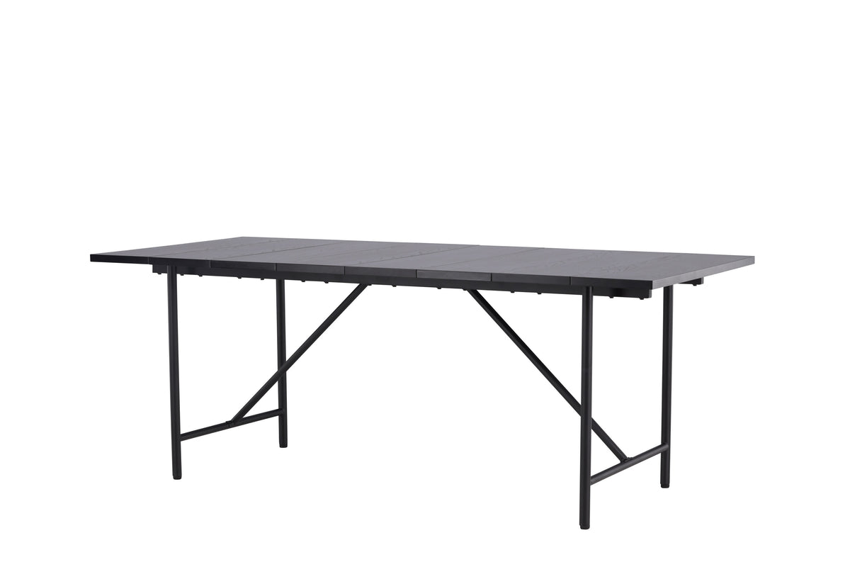 Astrid matbord 200x75 cm mattsvart fanerad MDF