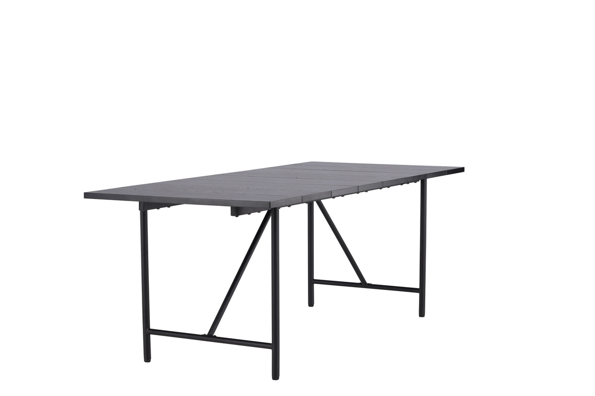 Astrid matbord 200x75 cm mattsvart fanerad MDF
