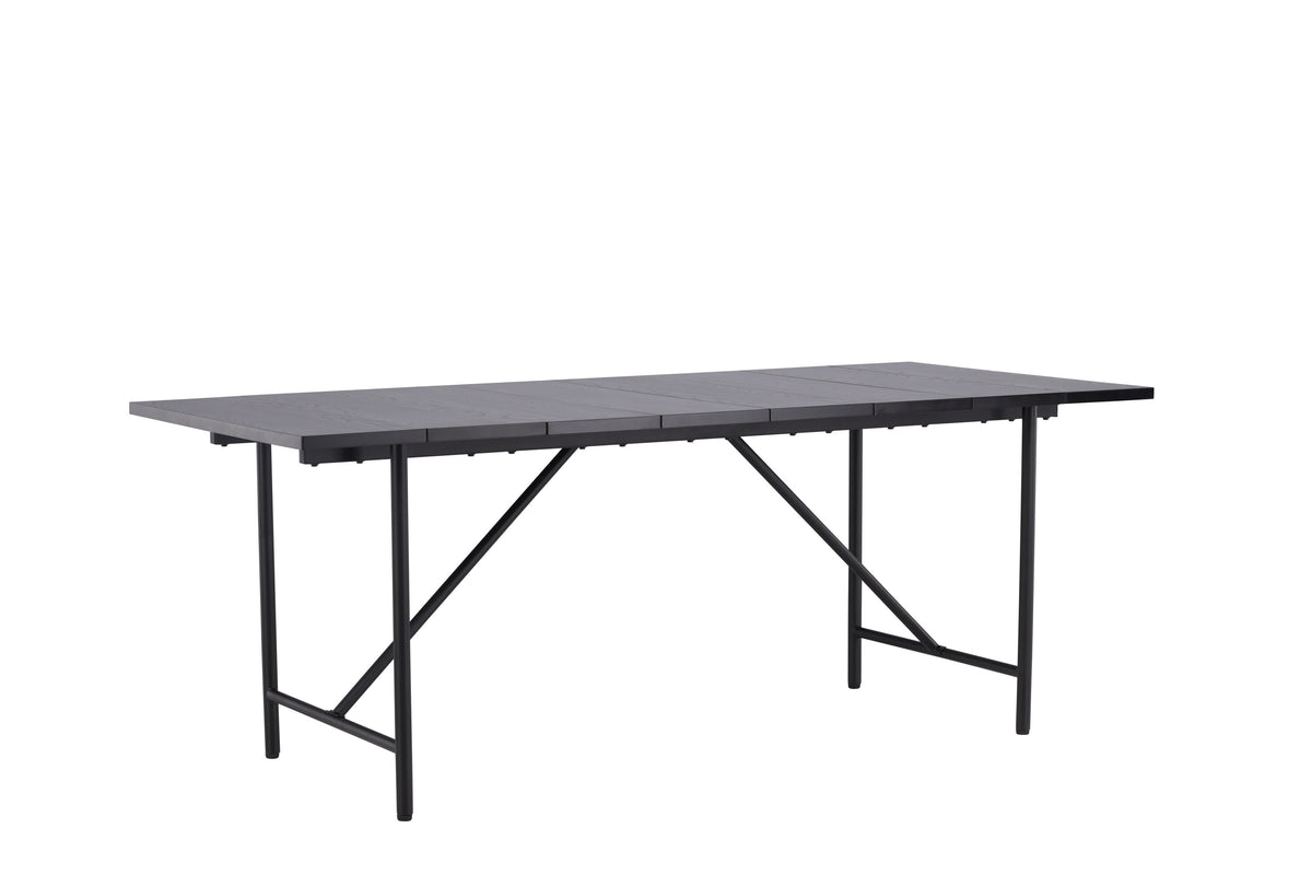 Astrid matbord 200x75 cm mattsvart fanerad MDF