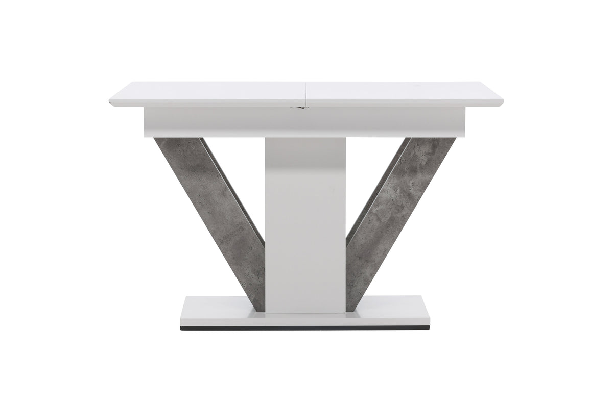 Disa matbord 120/160x80 cm vit/grå MDF