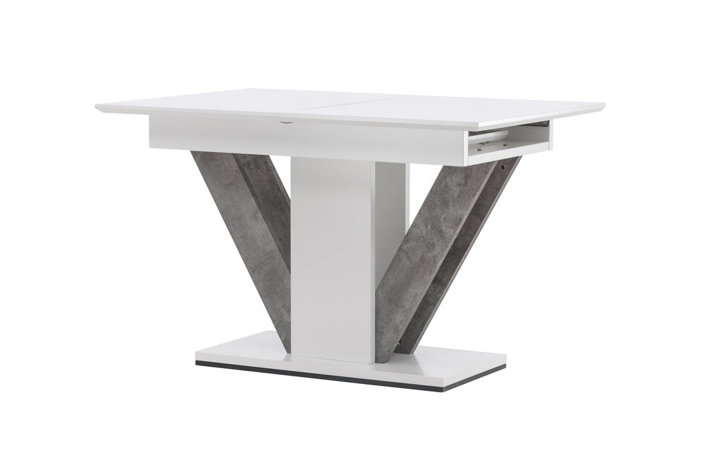 Disa matbord 120/160x80 cm vit/grå MDF