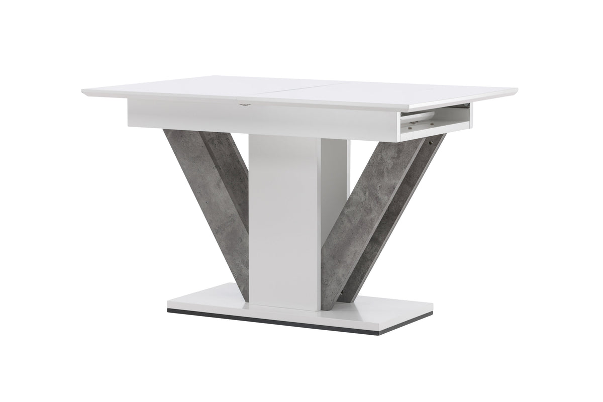 Disa matbord 120/160x80 cm vit/grå MDF