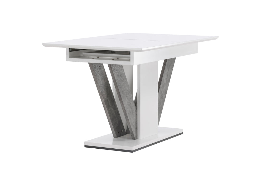 Disa matbord 120/160x80 cm vit/grå MDF