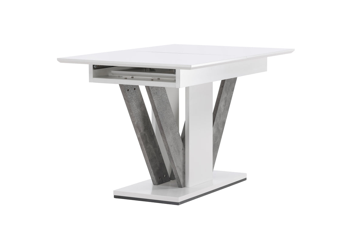 Disa matbord 120/160x80 cm vit/grå MDF