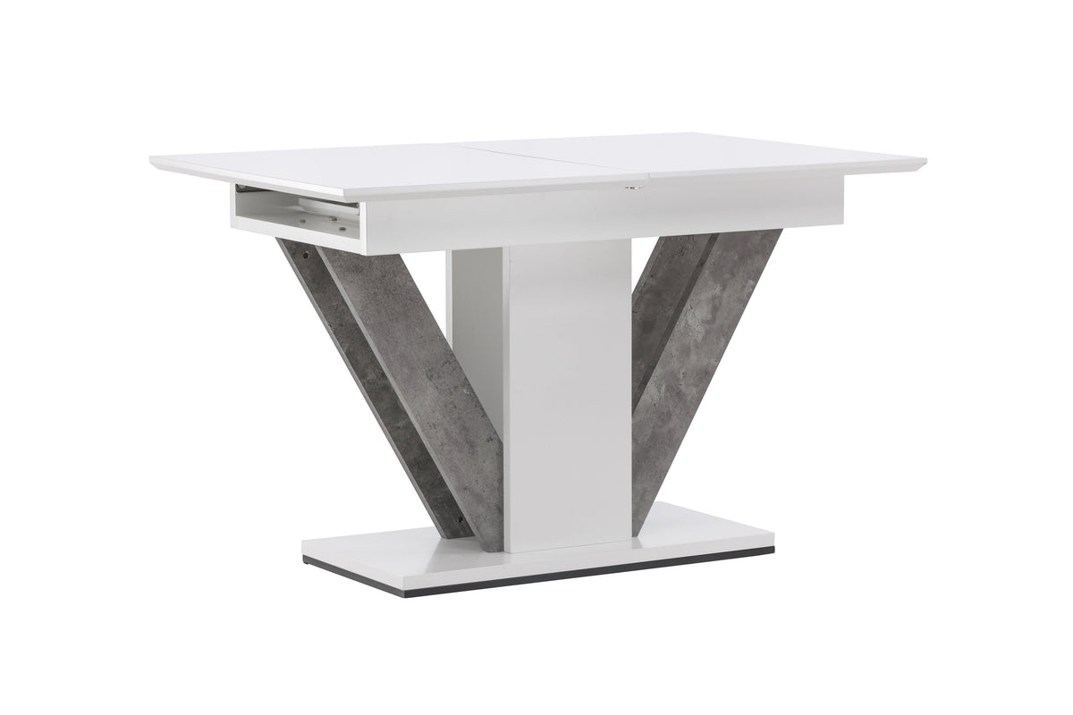 Disa matbord 120/160x80 cm vit/grå MDF