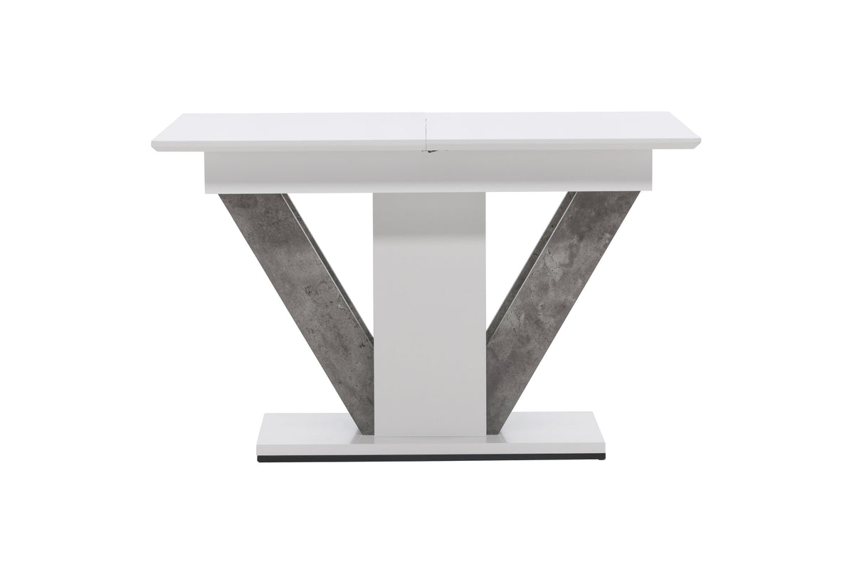 Disa matbord 120/160x80 cm vit/grå MDF