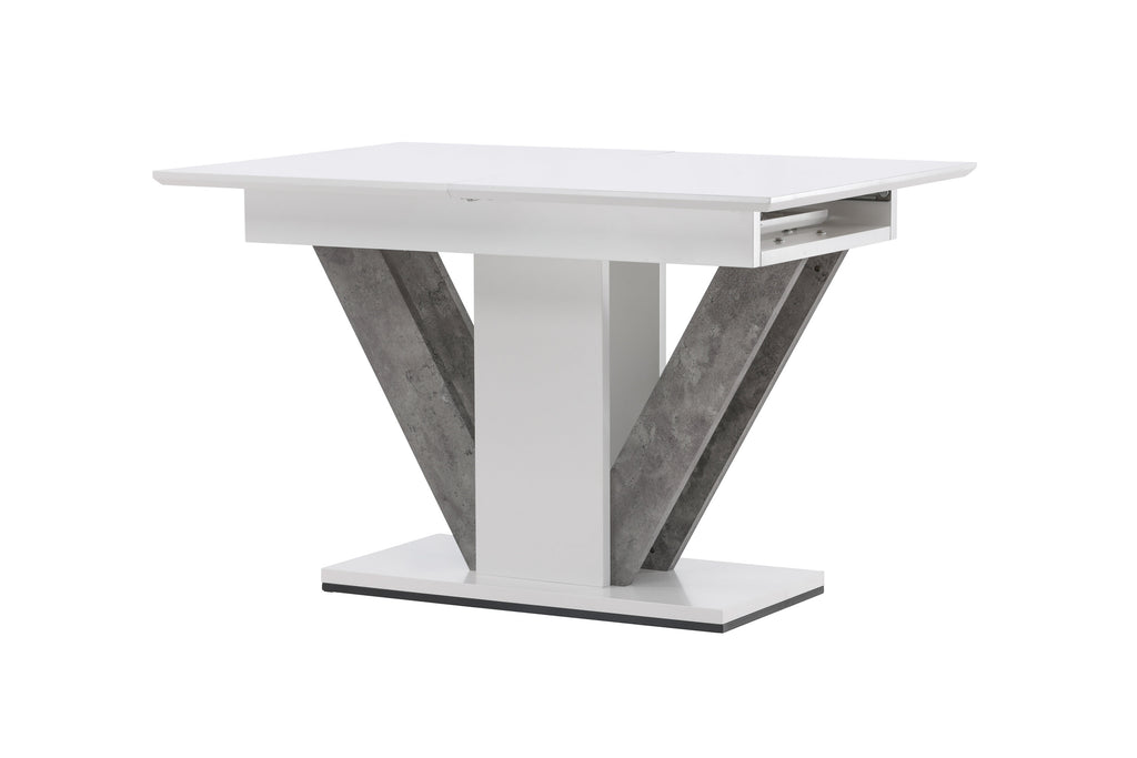 Disa matbord 120/160x80 cm vit/grå MDF