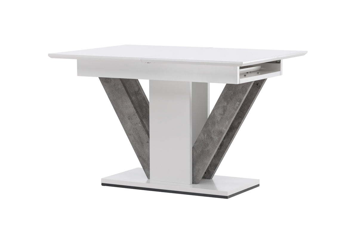 Disa matbord 120/160x80 cm vit/grå MDF